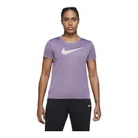 Nike Women's Run Swoosh Running T Shirt, Dri-FIT Front_Flat