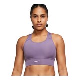 Nike Women's Swoosh Sports Bra, Medium Impact, Padded, Longline Front_Flat