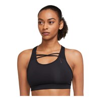 Nike Women's Swoosh Mesh Sports Bra, Medium Impact, Yoga Front_Flat