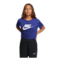 Nike Women's Essentials Crop Futura Icon Cotton T Shirt, Oversized Front_Flat