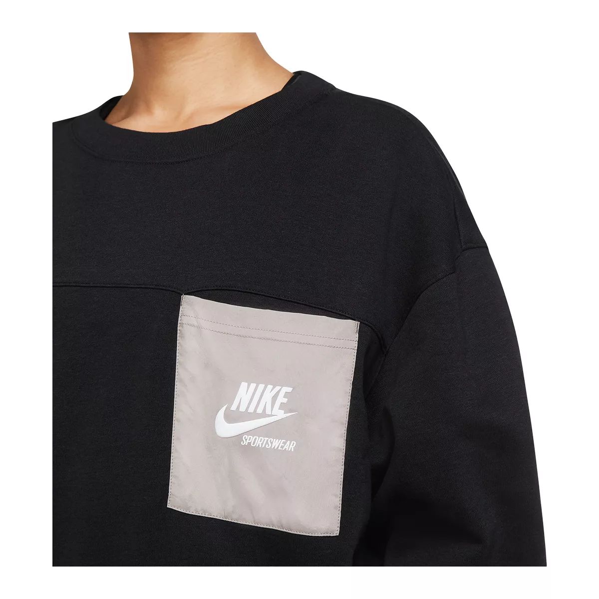 Nike Women's Heritage Fleece Crop Sweatshirt, Loose Fit