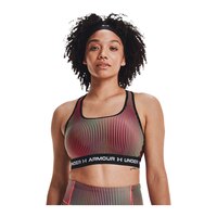 Under Armour Women's HeatGear® Sports Bra, Medium Impact, Padded Front_Angled_Left