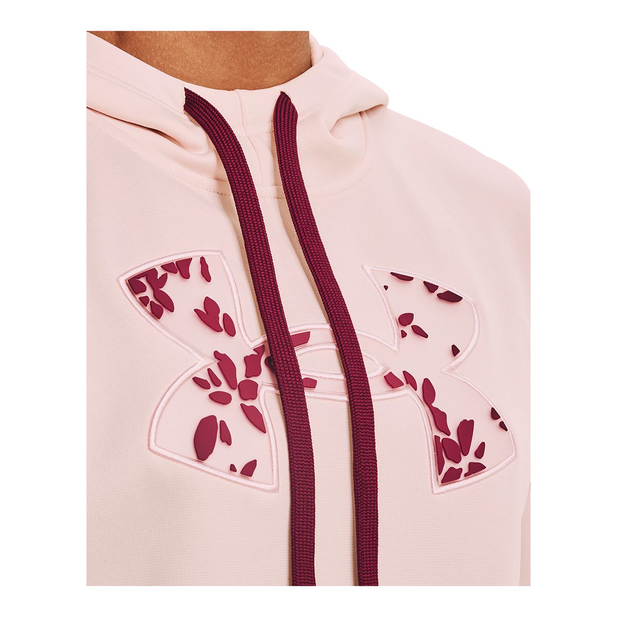 Under Armour Women's Armour Big Logo Floral Fleece Pullover Hoodie, Kangaroo Pocket