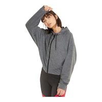Puma Women's Cloudspun Full Zip Training Hoodie, Oversized, Moisture-Wicking Front_Angled_Left