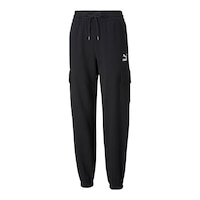 PUMA Women's Classics Cargo Joggers, Sweatpants, Casual, Lounge, Relaxed Fit, Mid Rise Front_Angled_Left