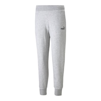 PUMA Women's Essentials Fleece Sweatpants, Casual, Lounge, Mid Rise, Tapered Front_Angled_Left