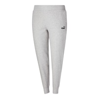 PUMA Women's Plus Size Essentials Fleece Sweatpants, Casual, Lounge, Mid Rise, Tapered Front_Angled_Left