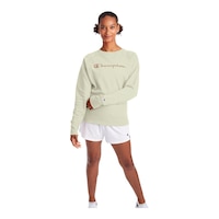 Champion Women's Powerblend Crewneck Sweatshirt, Relaxed Fit Front_Flat