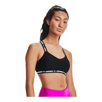 Under Armour Women's Crossback Low Padded Sports Bra Front_Angled_Right