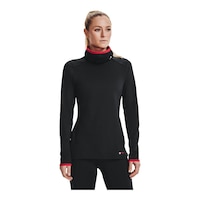 Under Armour Women's ColdGear© Mask Mock Long Sleeve Shirt Front_Flat