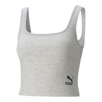 PUMA Women's Classics Ribbed Bralette Front_Angled_Left