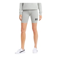 PUMA Women's Essentials Logo 7 Inch Bike Shorts Front_Flat