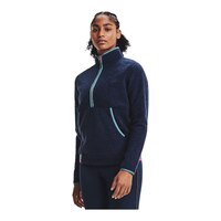 Under Armour Golf Women's Pile Long Sleeve 1/2 Zip Polo Sweater, Fleece Front_Angled_Left
