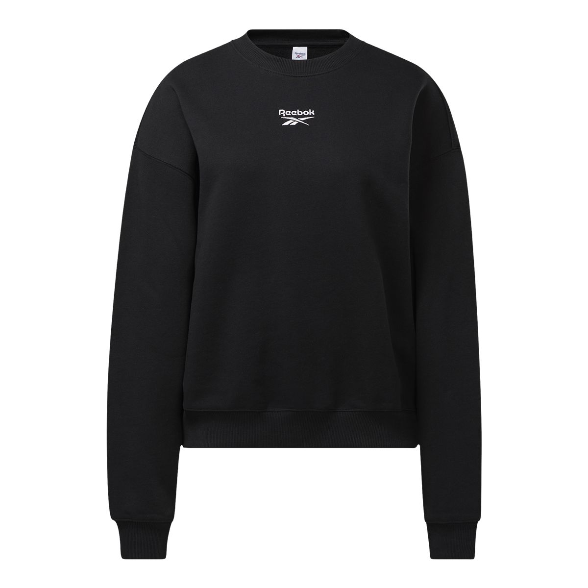 Reebok Women's Classics Small Logo Crewneck French Terry Sweatshirt, Oversized