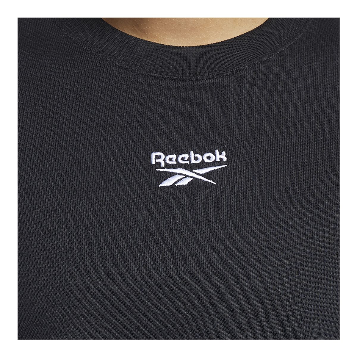 Reebok Women's Classics Small Logo Crewneck French Terry Sweatshirt, Oversized