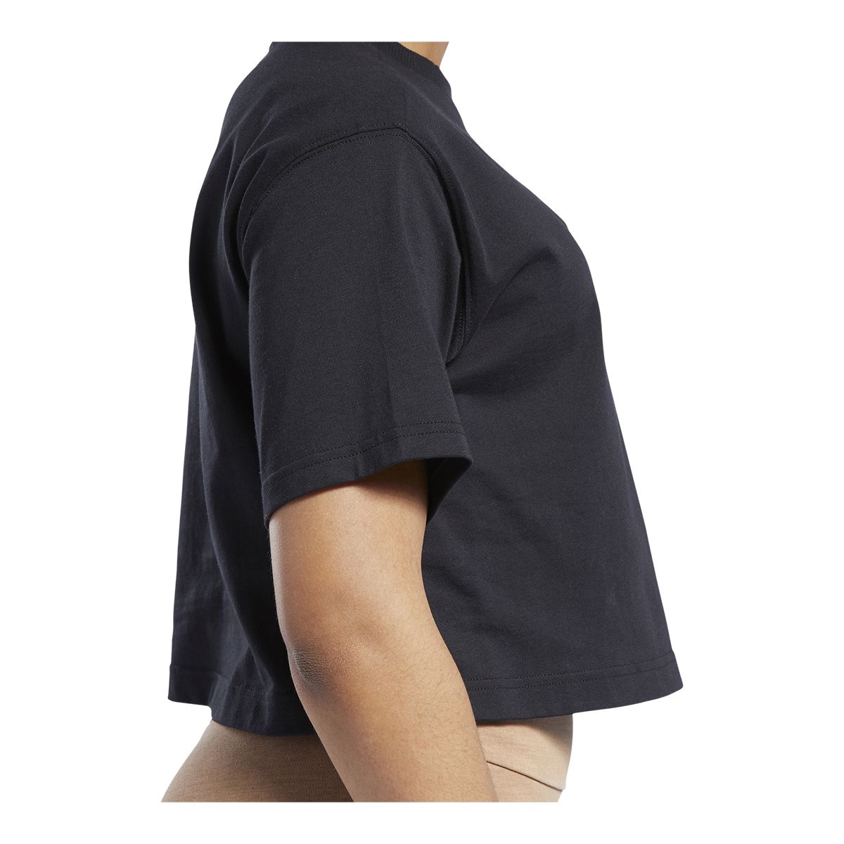 Reebok Women's Classics Big Logo Cotton Jersey Crop T Shirt, Oversized