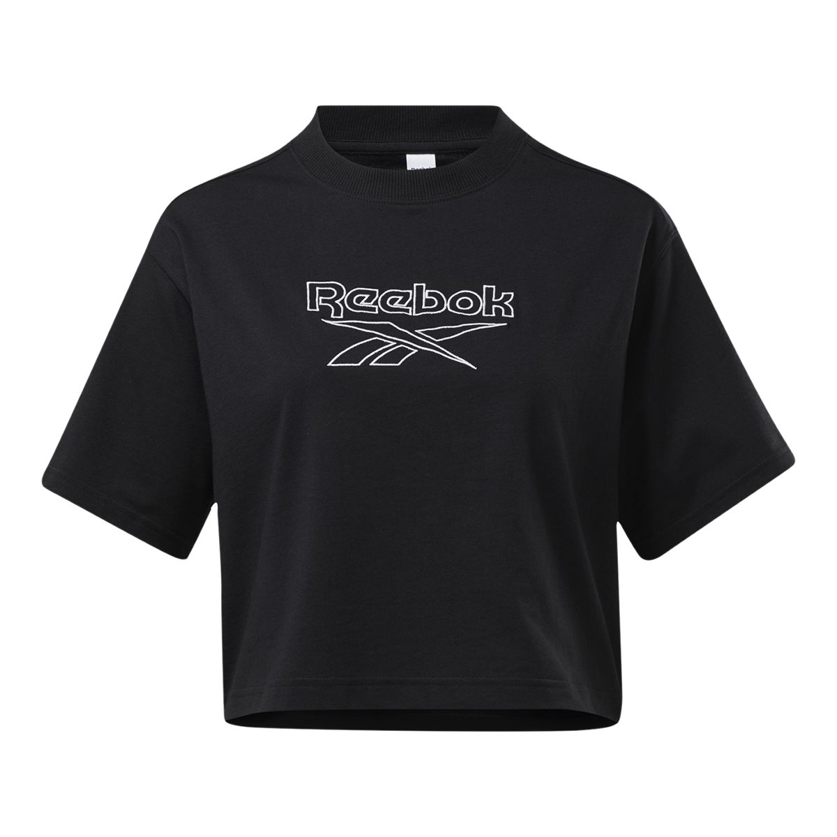 Reebok Women's Classics Big Logo Cotton Jersey Crop T Shirt, Oversized