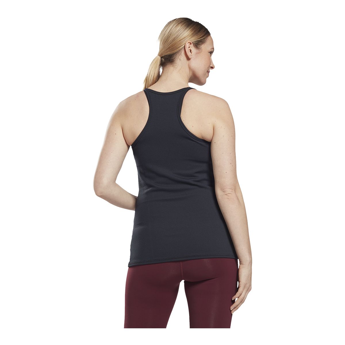 Reebok Women's Maternity Tank Top, Fitted Fit, Sleeveless, Ribbed, Racerback, Sports