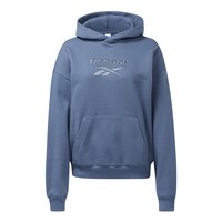 Reebok Women's Classics Big Logo Pullover Hoodie, French Terry, Kangaroo Pocket Front_Flat