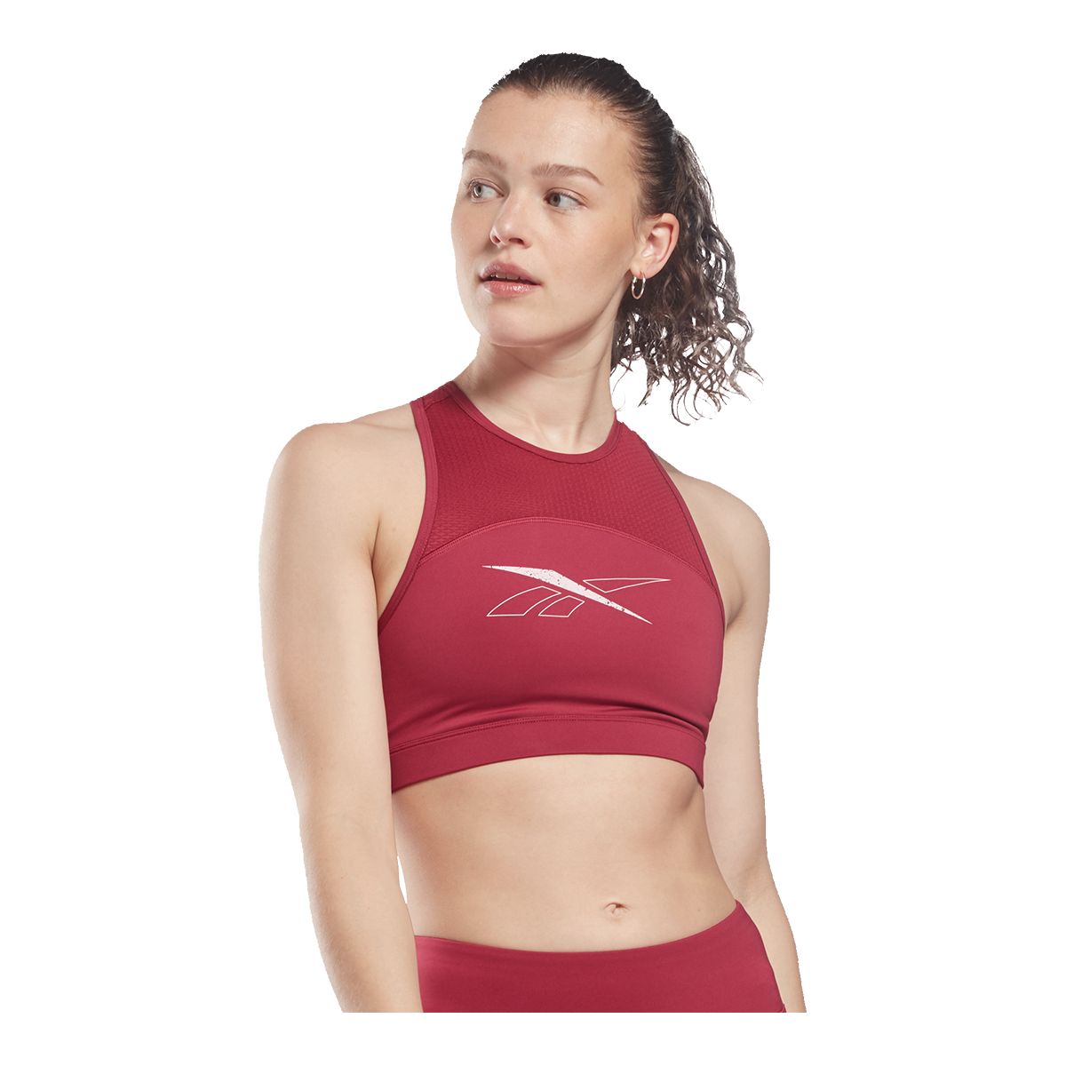 Reebok Women's Sports Bra, Medium Impact, High Neckline
