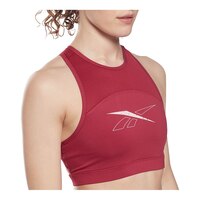 Reebok Women's Sports Bra, Medium Impact, High Neckline Front_Angled_Right