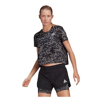 adidas Women's Run Prime Blue T Shirt Front_Angled_Left