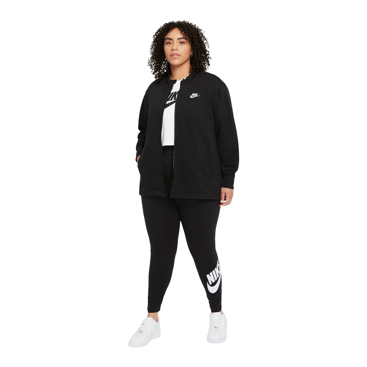 Nike Women's Essential Fleece Cardigan, Plus Size