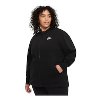 Nike Women's Essential Fleece Cardigan, Plus Size Front_Angled_Left