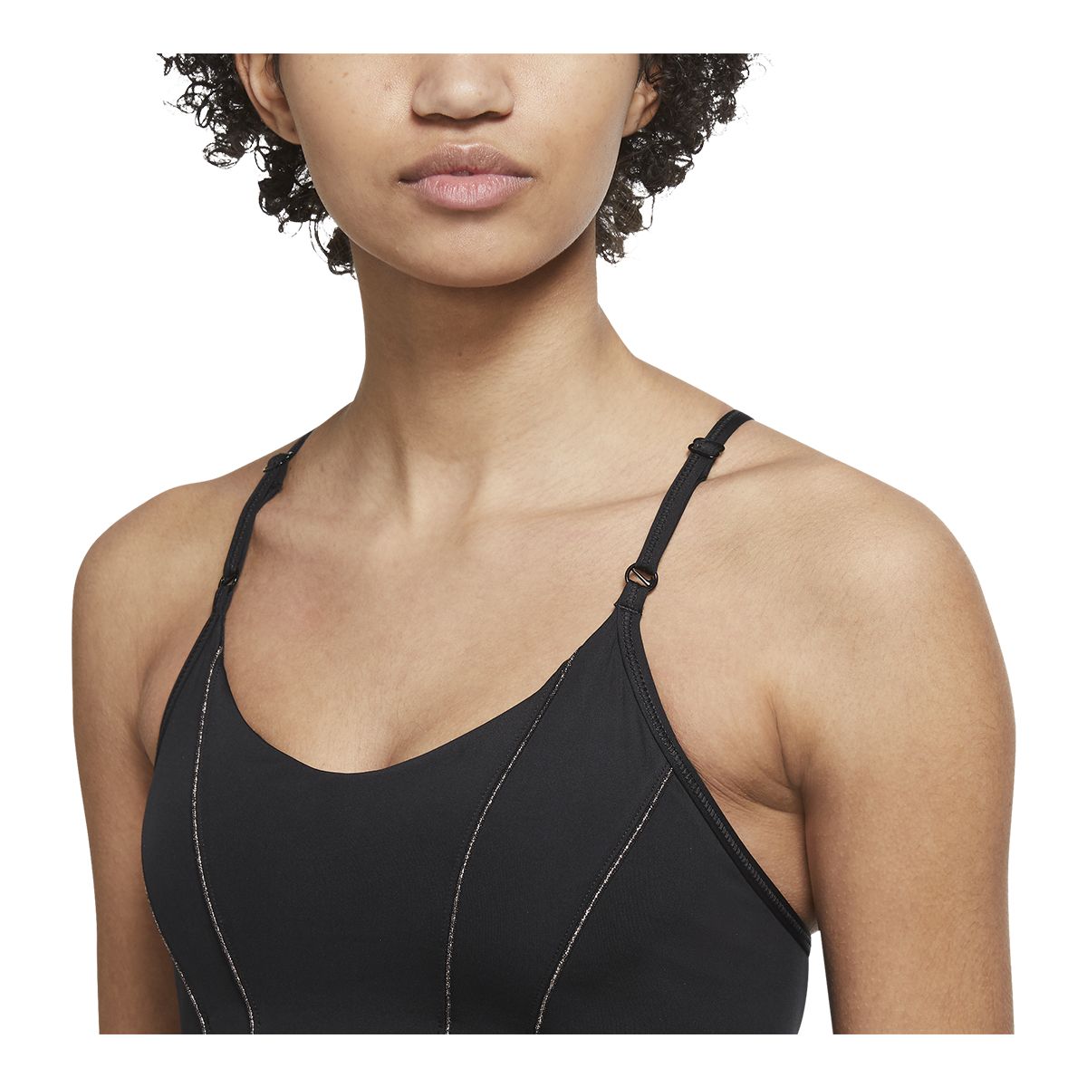 Nike Women's Indy Lurex Sports Bra, Low Impact, Yoga, Removable Pads