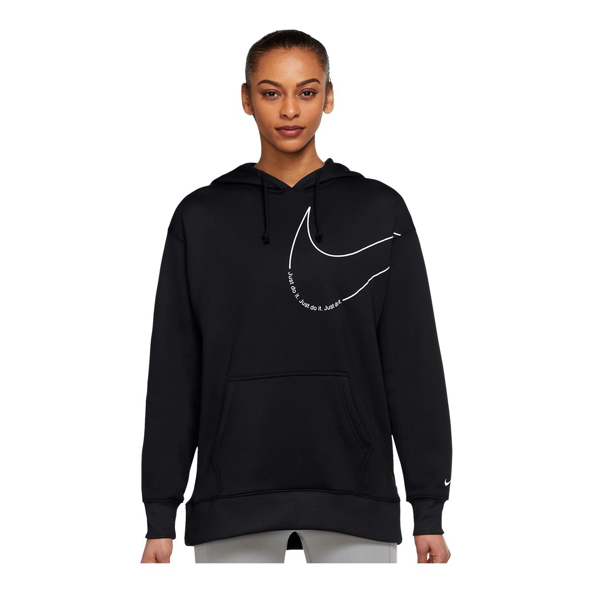 Nike Women's Therma-FIT Graphic Pullover Hoodie, Fleece, Oversized, Kangaroo Pocket