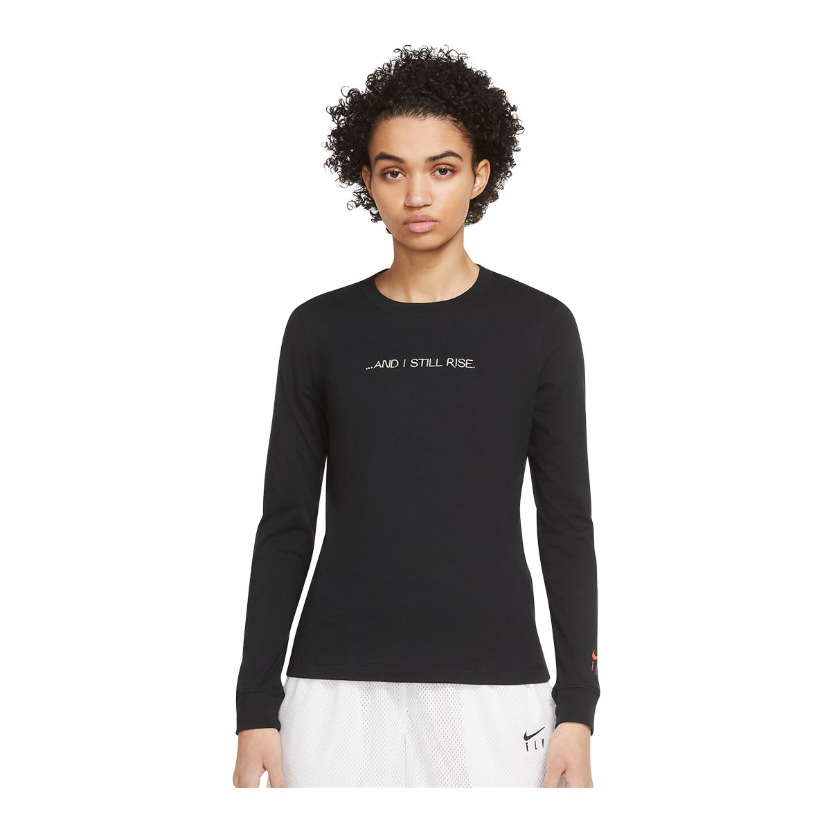 Nike Women's Basketball Verbiage Long Sleeve Cotton T Shirt