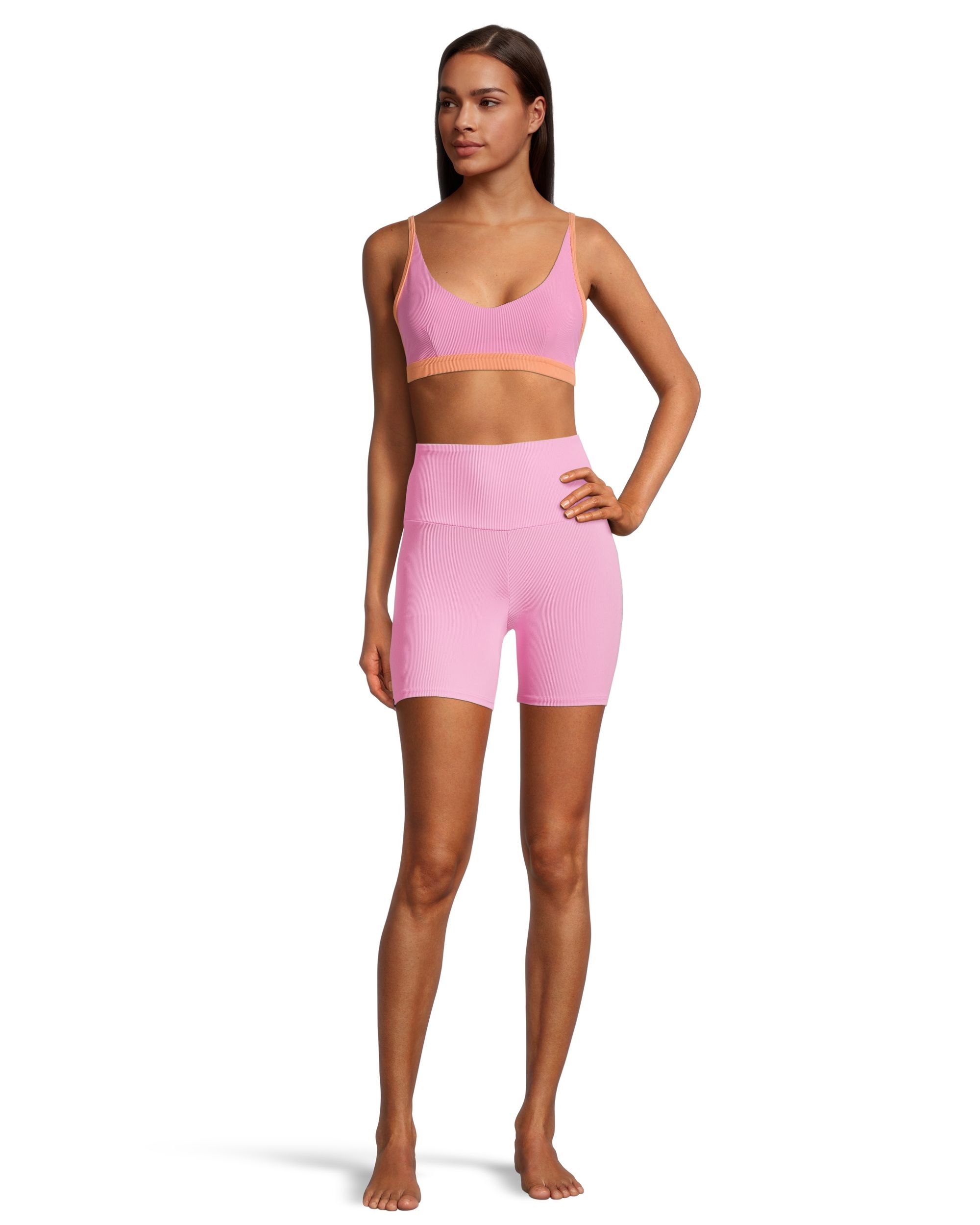 Onzie Women's Ribbed Color Block Bra Bikini Top