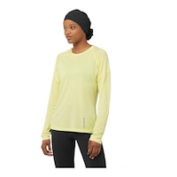 Salomon Women's Cross Run Long Sleeve T Shirt Front_Three_Fourths_Angled_Left