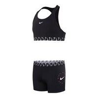 Nike Girls' Logo Tape Crossback Two Piece Bikini Front_Angled_Left
