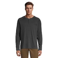 Woods Men's Cormier Henley Long Sleeve Shirt Front_Flat