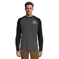 Woods Men's Dalton Long Sleeve Baseball Shirt Front_Flat