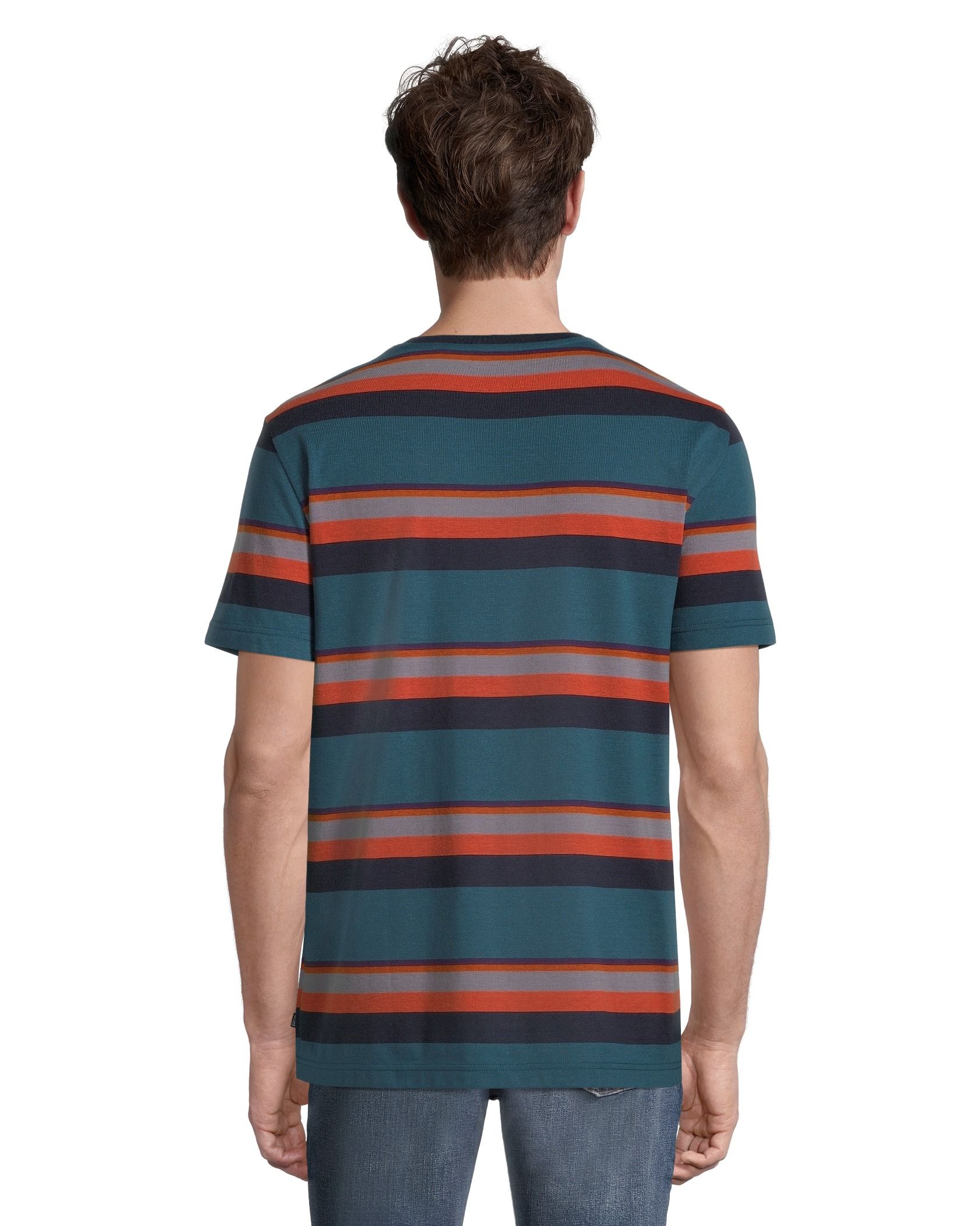 Ripzone Men's Nanoose T Shirt, Short Sleeve, Crew Neck, Cotton, Striped, Pocket