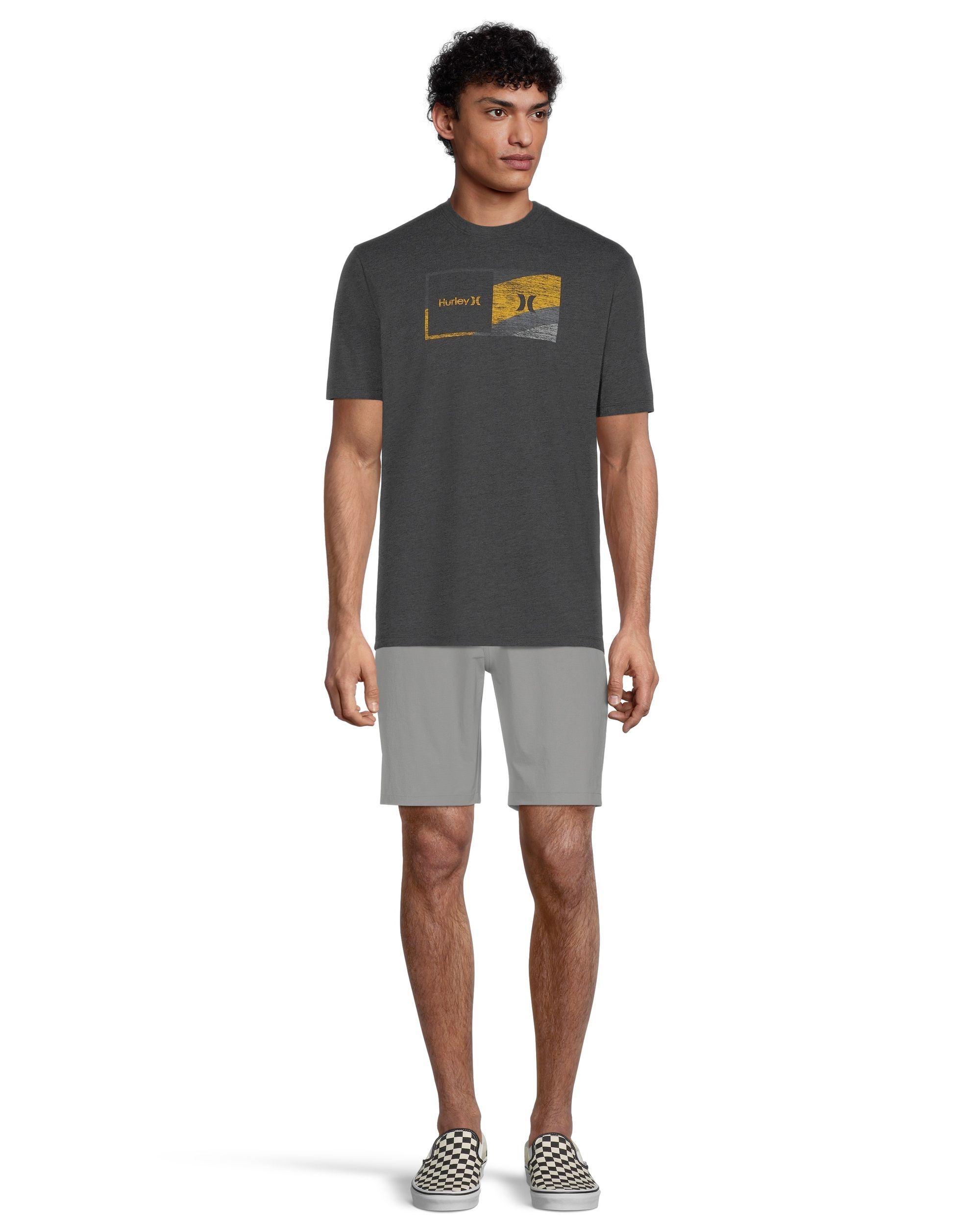 Hurley Men's Everyday Washed T Shirt, Short Sleeve, Crew Neck, Cotton, Graphic