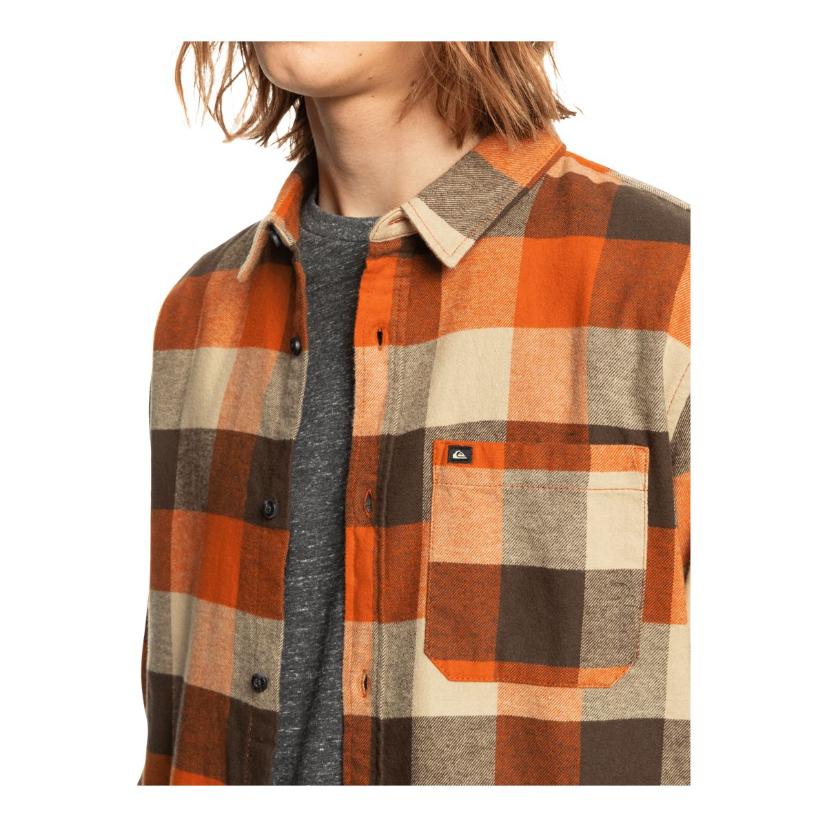 Men's Brushed Flannel Shirt in Burnt Henna Orange