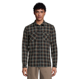 Hurley Men's Bend Burnout Long Sleeve Flannel Front_Flat