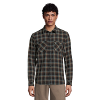 Hurley Men's Bend Burnout Long Sleeve Flannel Front_Flat