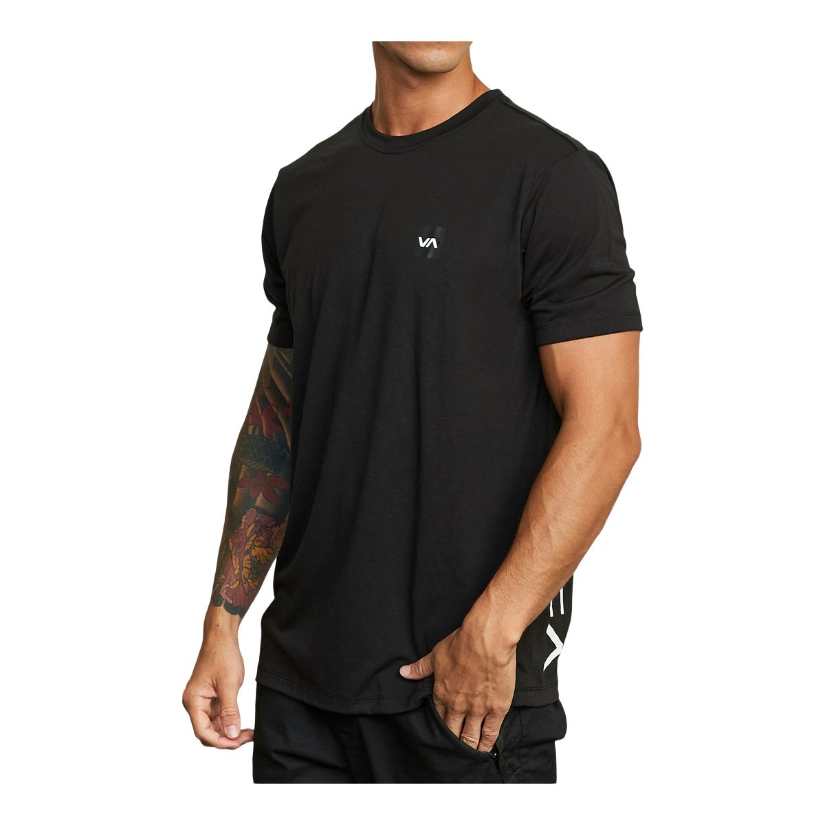 RVCA Sport Men's Sports 2X T Shirt, Short Sleeve, Crew Neck, Cotton, Quick Dry