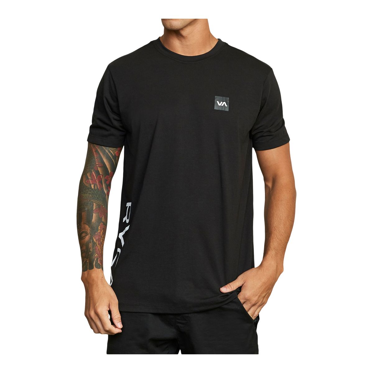 RVCA Sport Men's Sports 2X T Shirt, Short Sleeve, Crew Neck, Cotton, Quick Dry