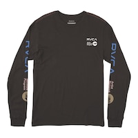 RVCA Men's ANP T Shirt, Long Sleeve, Crew Neck, Cotton, Graphic Front_Flat