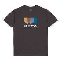 Brixton Men's Alton Stripe T Shirt, Short Sleeve, Crew Neck, Cotton, Graphic Front_Flat