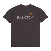 Brixton Men's Alpha Shield T Shirt, Short Sleeve, Crew Neck, Cotton, Graphic Front_Flat