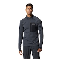 Mountain Hardwear Men's Polartec Power Grid 1/2 Zip Long Sleeve Top Front_Flat