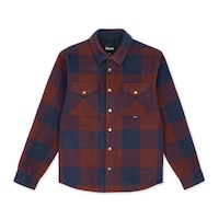 Hooke Men's Canadian Shirt - Navy/Red Wine Front_Flat