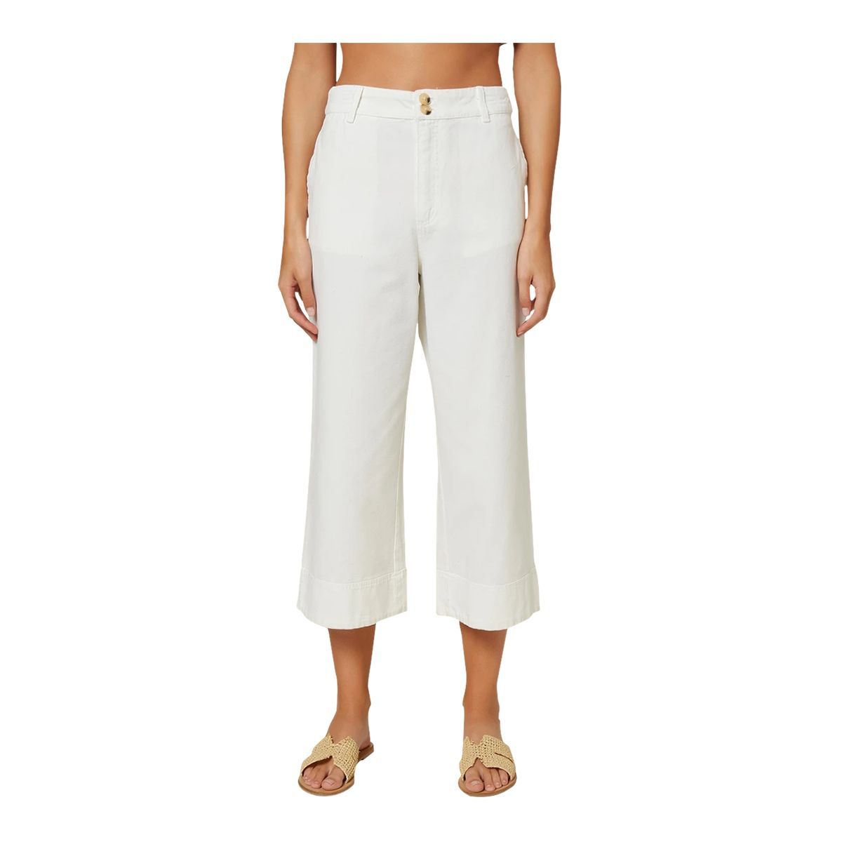 Oneill Women's Anson White Wide-Leg Cropped Pants | SportChek