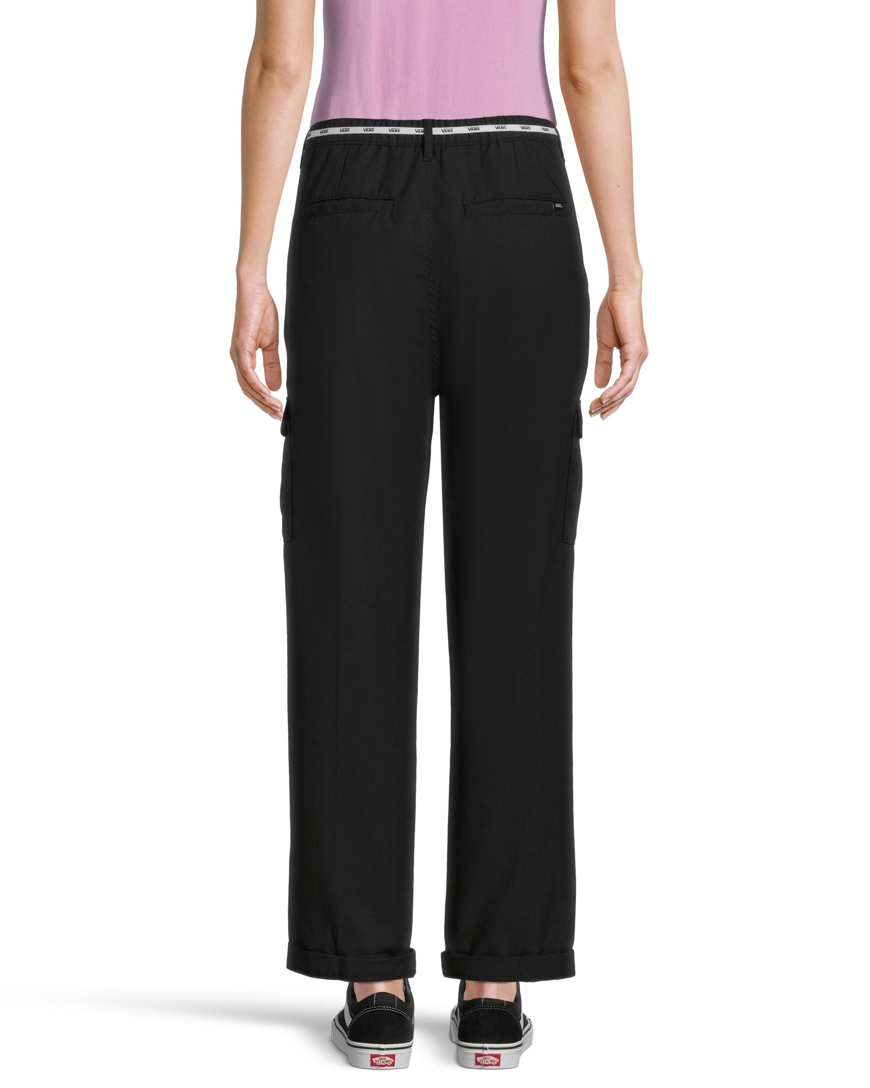 Vans Women's Shoe Lace Cargo Pants, Casual, Mid Rise, Wide Leg